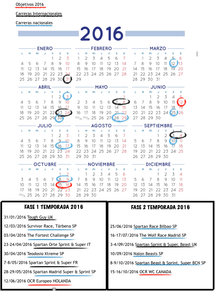 Calendari curses OCR 2016